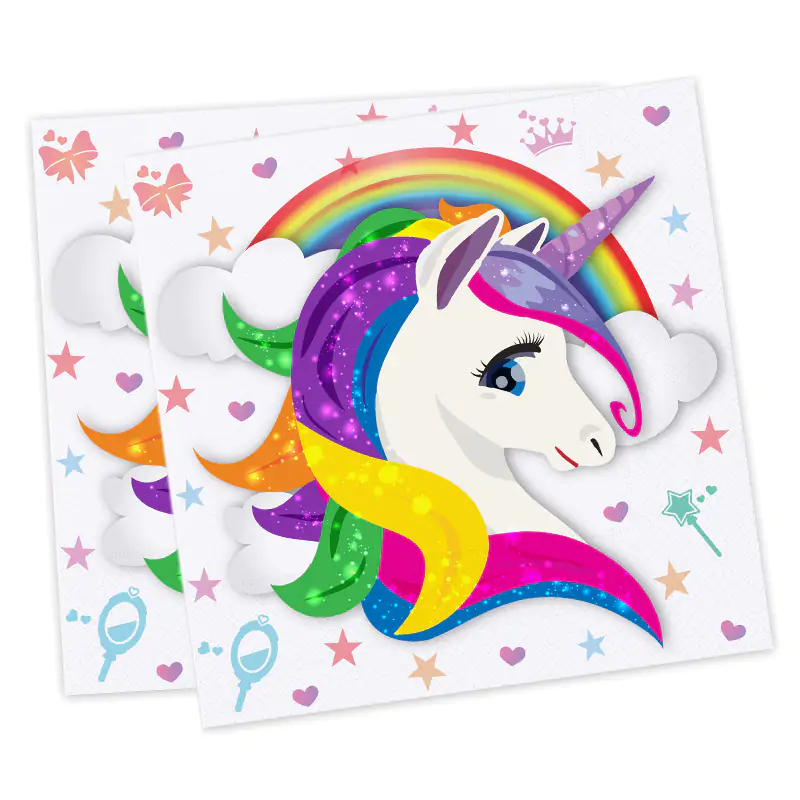 Rainbow Unicorn Kağıt Peçete (33x33 cm)